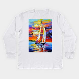 Fair wind for sailboat Kids Long Sleeve T-Shirt